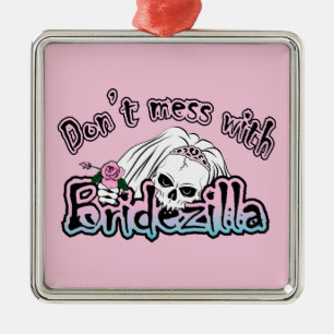Ornamento De Metal Bridezilla Skull