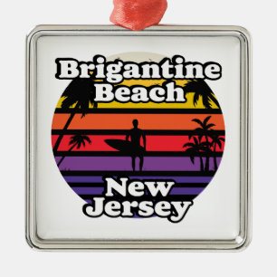Ornamento De Metal Brigantine Beach, Nova Jersey