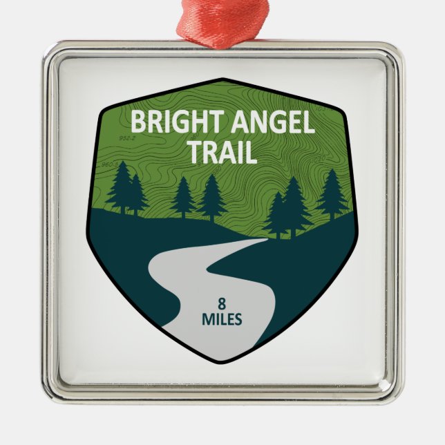 Ornamento De Metal Bright Angel Trail Grand Canyon (Frente)