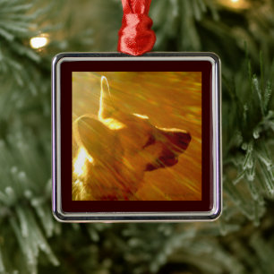 Ornamento De Metal Brilha em mim, German shepherd do Céu