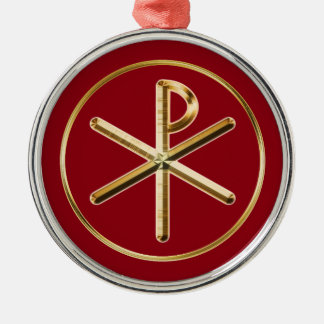 Ornamento De Metal Brilho Chi-Rho