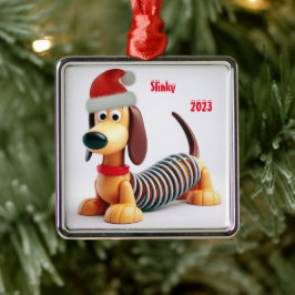 Ornamento De Metal Brinquedo Dachshund Animado
