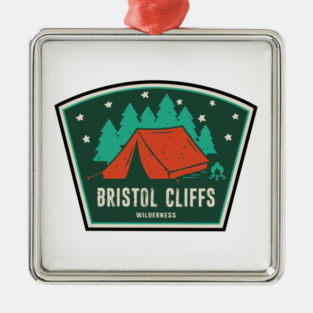 Ornamento De Metal Bristol Cliff Wilderness Vermont Camping (Frente)