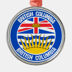Ornamento De Metal British Columbia Round Emblem