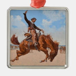 Ornamento De Metal Bronco Buster (por Frederic Remington)