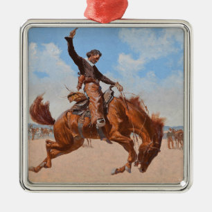 Ornamento De Metal Bronco Buster (por Frederic Remington)