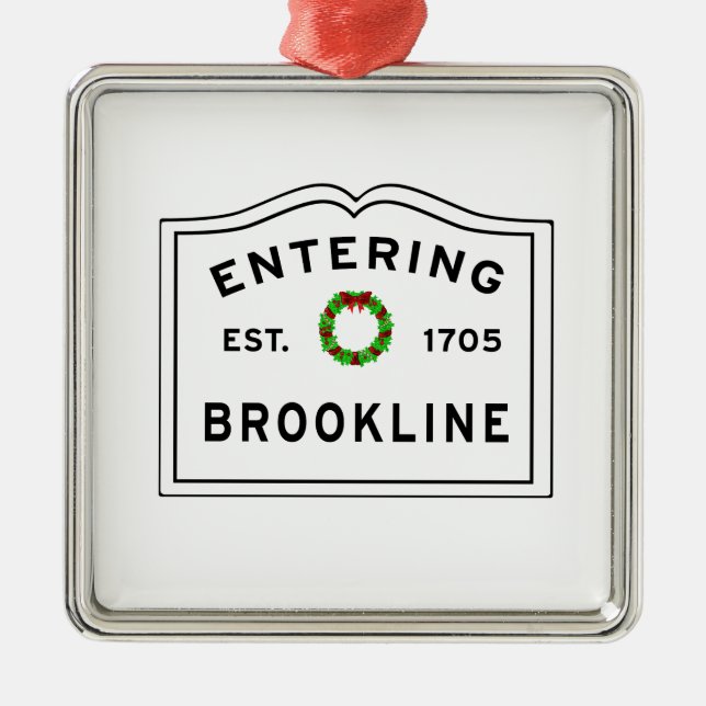 Ornamento De Metal Brookline, MÃE Holiday Wreath Cerâmica Ornament (Frente)