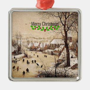 Ornamento De Metal Bruegel, o Velho - Paisagem de Inverno,