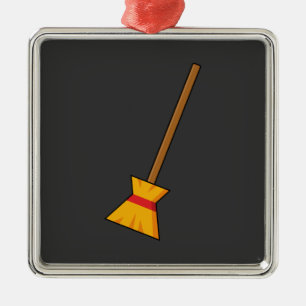 Ornamento De Metal Bruxa Broom