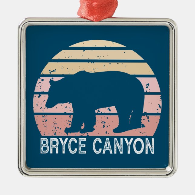 Ornamento De Metal Bryce Canyon National Park Bear (Frente)