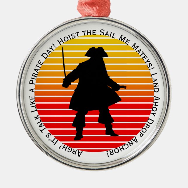 Ornamento De Metal Buccaneeiros Steampunk Fala Como Um Argh Pirata Do (Frente)