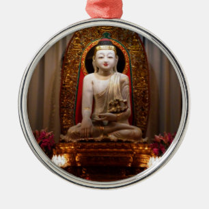 Ornamento De Metal Buda Estátua Lotus posição Tibetano