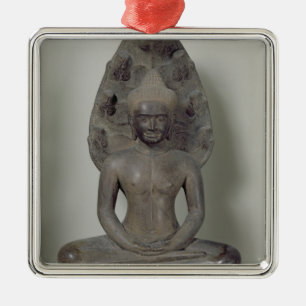 Ornamento De Metal Buddha assentou na meditação no Naga, Angkor