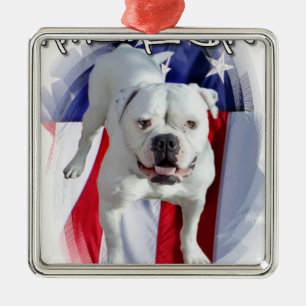 Ornamento De Metal Buldogue americano