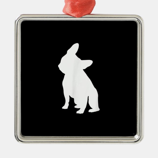 Ornamento De Metal buldogue francês simples | presente bonitinho fren (Frente)
