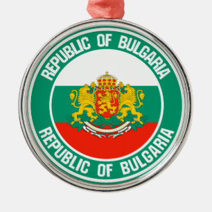 Ornamento De Metal Bulgária Round Emblem