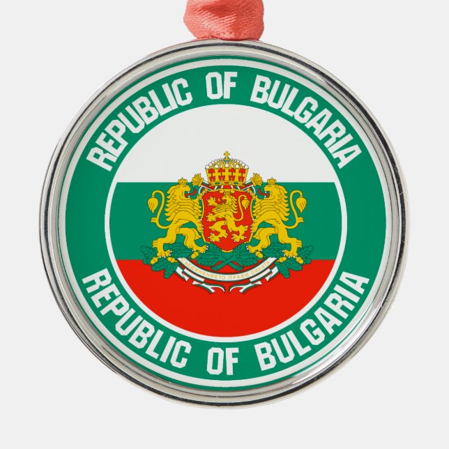 Ornamento De Metal Bulgária Round Emblem (Frente)