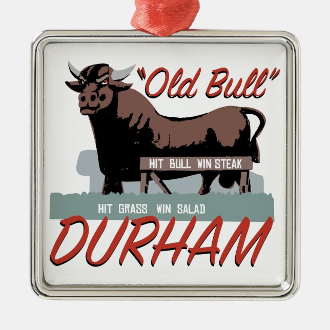 Ornamento De Metal Bull velha Durham (Frente)