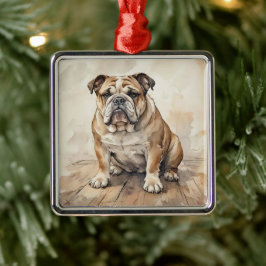 Ornamento De Metal Bulldog