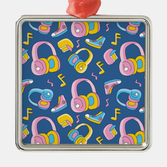 Ornamento De Metal Bunter Musikmix em rosa, blau, gelb (Frente)