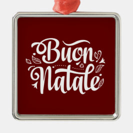 Ornamento De Metal Buon Natale Simple Red Natal