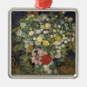 Ornamento De Metal Buquê de Vincent van Gogh   das flores em um vaso