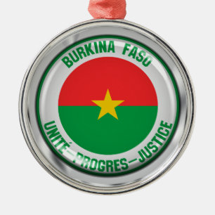 Ornamento De Metal Burkina Faso Round Emblem