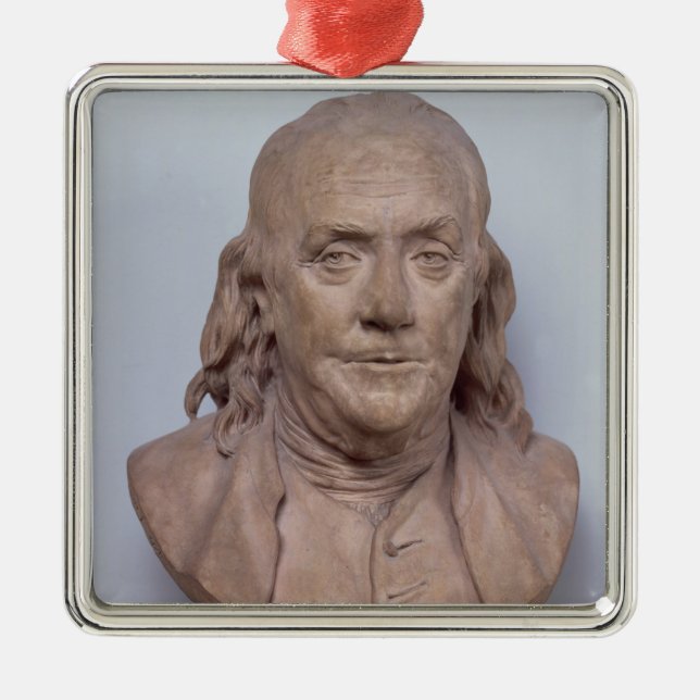 Ornamento De Metal Busto de Benjamin Franklin 1778 (Frente)