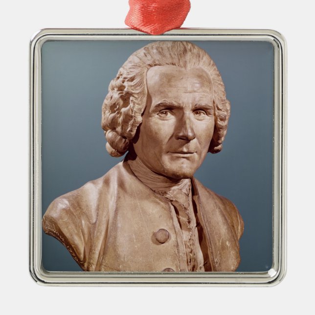 Ornamento De Metal Busto de Jean-Jacques Rousseau (Frente)