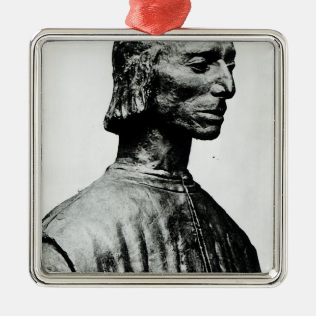 Ornamento De Metal Busto de Niccolo Machiavelli (Frente)