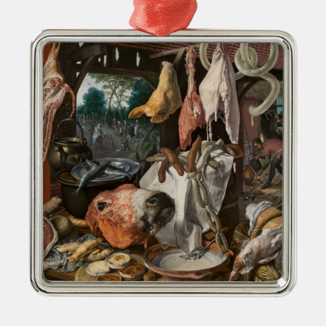 Ornamento De Metal Butcher's Stall (por Pieter Aertsen) (Frente)