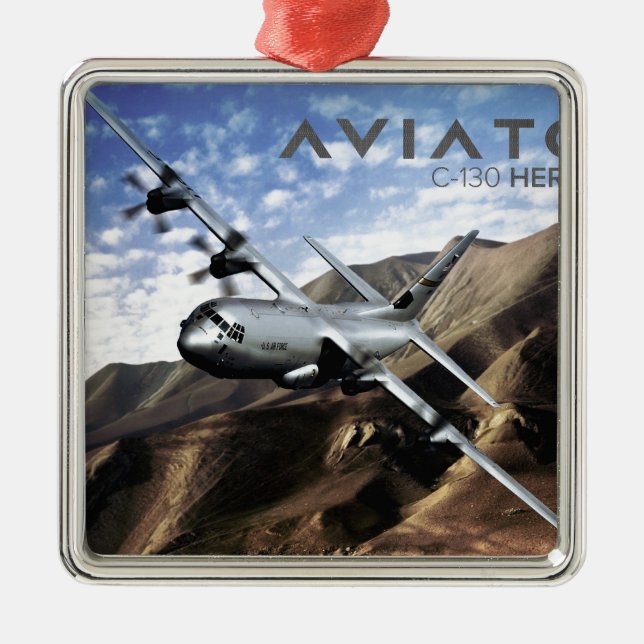 Ornamento De Metal C-130 Avião Militar HERCULES (Frente)