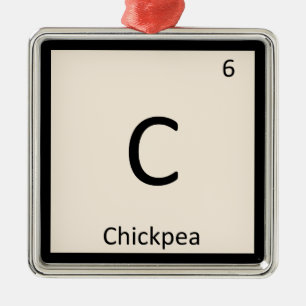 Ornamento De Metal C - Símbolo da Tabela Periódica da Química do Grão