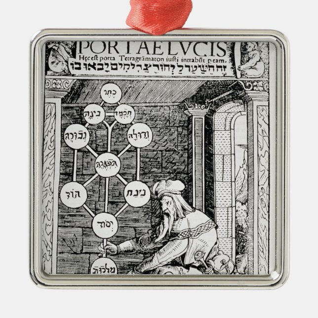 Ornamento De Metal Cabbalist judaico que guardara um sephiroth (Frente)