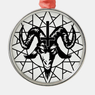 Ornamento De Metal Cabeça com estrela do caos (preto)