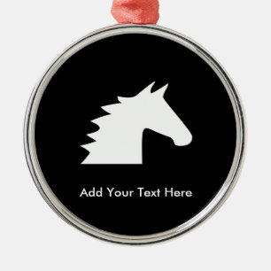 Ornamento De Metal Cabeça de cavalo branco
