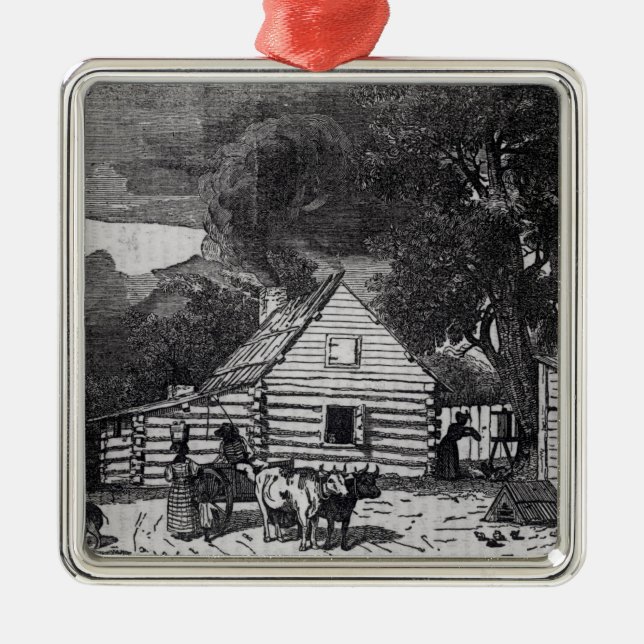 Ornamento De Metal Cabine do negro (Frente)