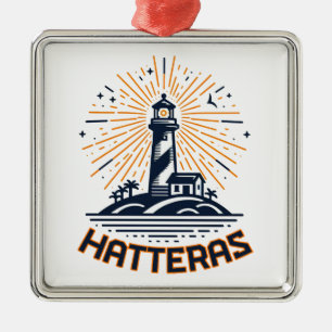 Ornamento De Metal Cabo Hatteras North Carolina Lighthouse Sunrise