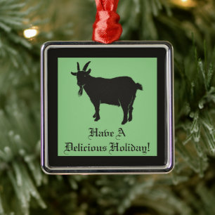 Ornamento De Metal Cabra Negra