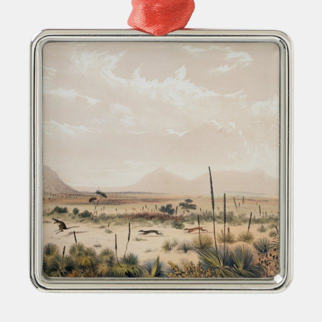 Ornamento De Metal Caça do canguru (Frente)