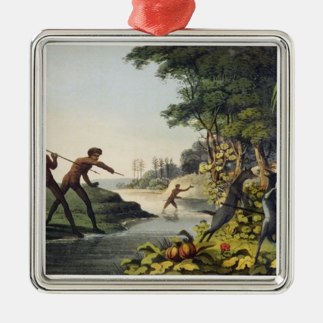 Ornamento De Metal Caçando o canguru, aborígene em Wale sul novo (Frente)