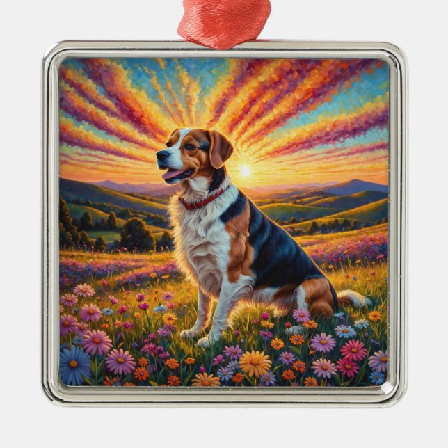 Ornamento De Metal Cachorro Beagle (Frente)