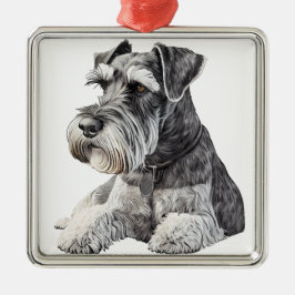 ORNAMENTO DE METAL CACHORRO DE DESENHO ANIMADO BELO FILHOTE DE SCHNAU