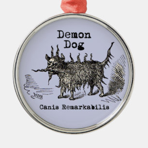 Ornamento De Metal Cachorro Demônio Vintage Engraçado Fofo