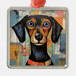 Ornamento De Metal Cachorro Engraçado Cachorro Misturado Pet Animal