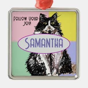 Ornamento De Metal Cachorro Fresco Gato Pastel Pink Desorte