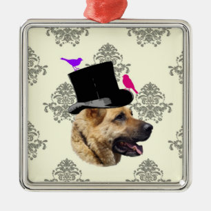 Ornamento De Metal Cachorro German shepherd engraçado