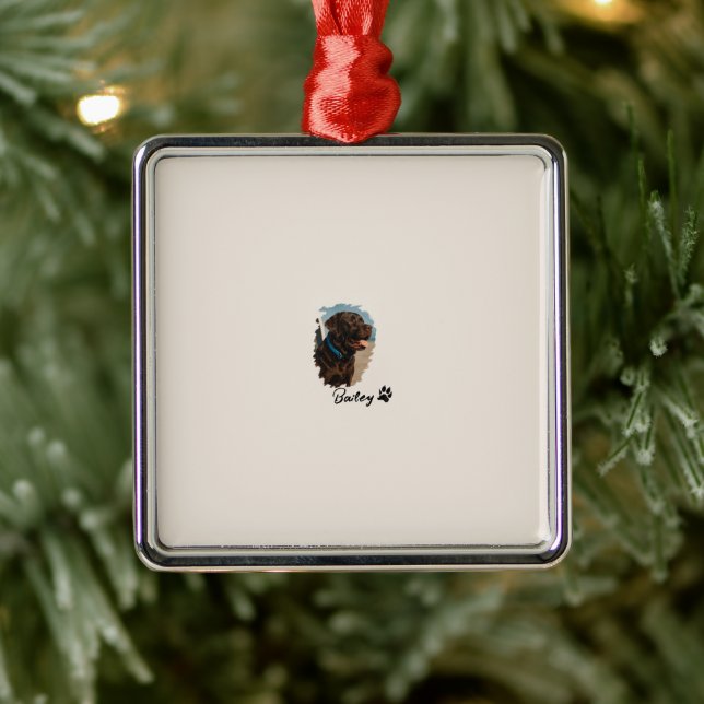 Ornamento De Metal Cachorro Labrador de Chocolate Bonito - Bailey | P (Árvore)