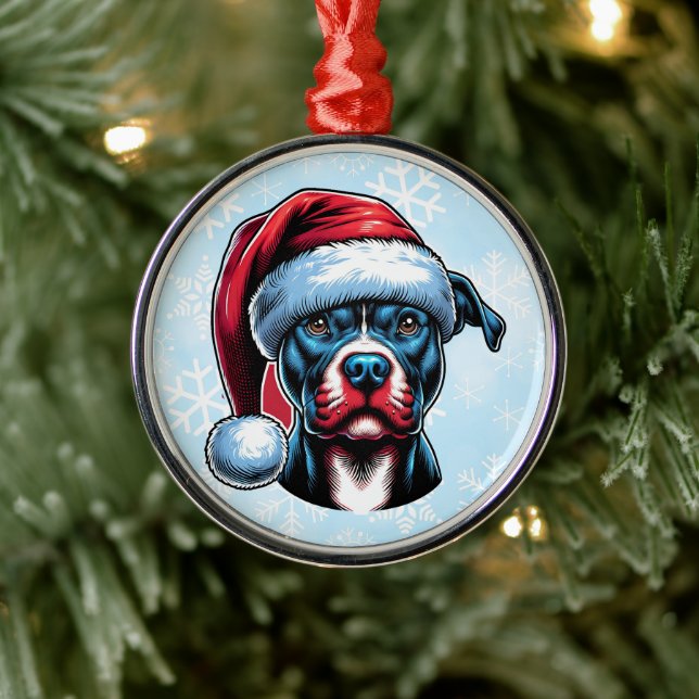 Ornamento De Metal Cachorro Pitbull no Natal (Árvore)