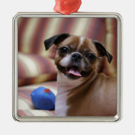 Ornamento De Metal Cachorro Super Fofo com sua bola favorita
